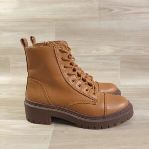ALDO Goer Combat Boots Womens Brown Size 6.5 High Top Lace Up Zipper
